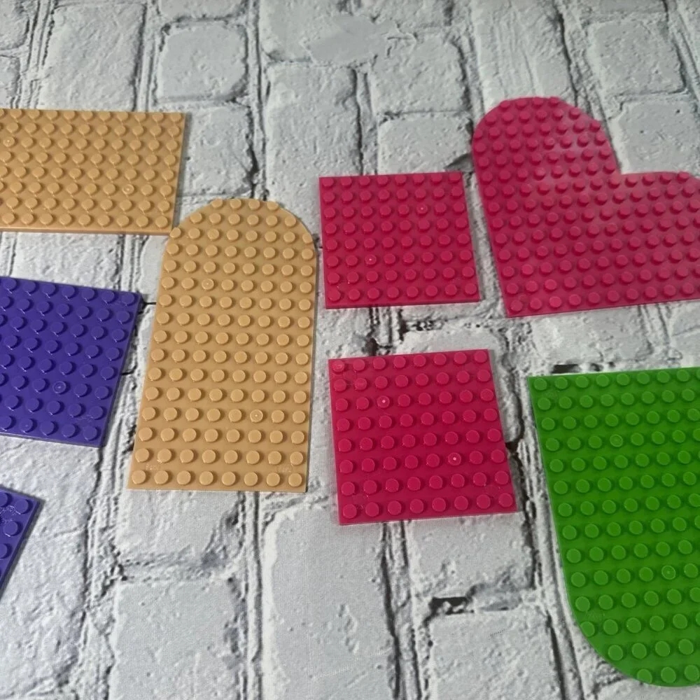 Mega Blok Bloks Heart Girl Baseplates Replacement Add-on Pieces Parts Lot of 8